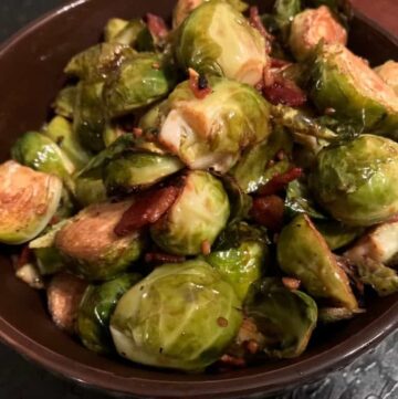 Roasted Brussel Sprouts with Balsamic & Bacon