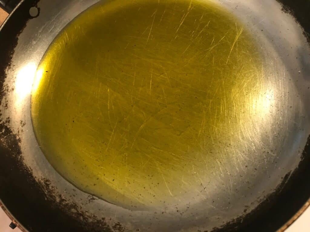 heating olive oil