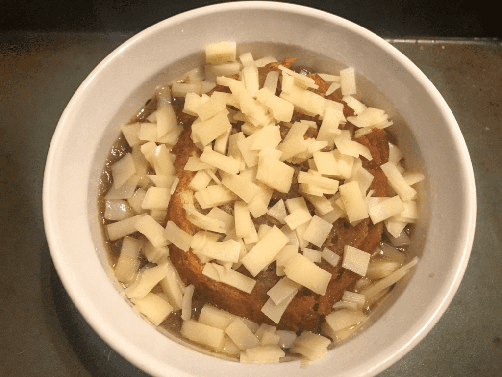 French onion soup with cheese