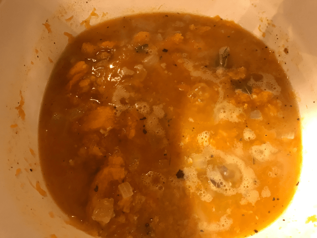 boiling squash soup