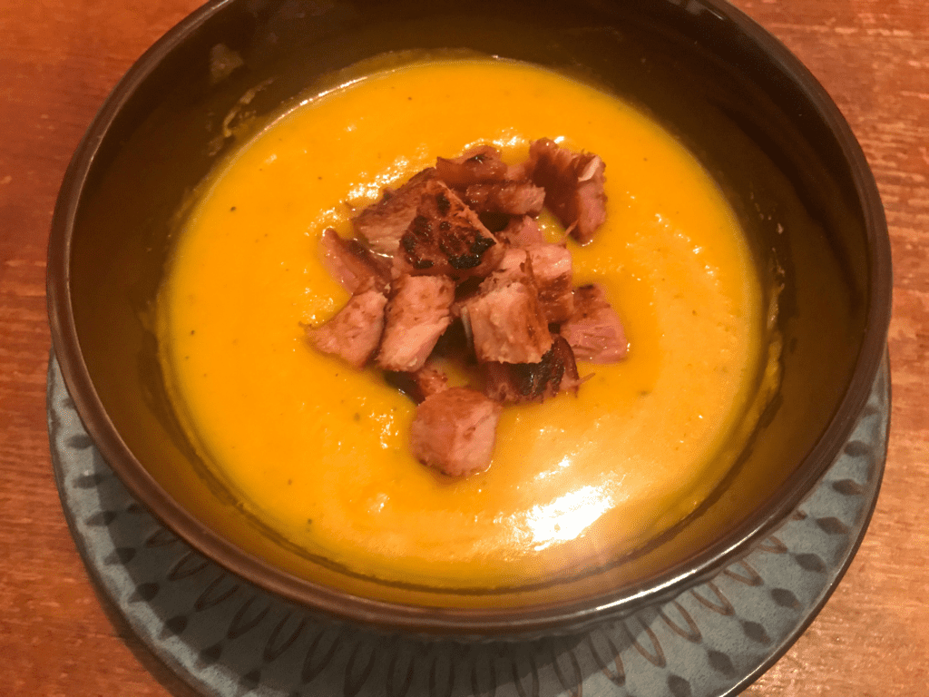 squash soup with ham