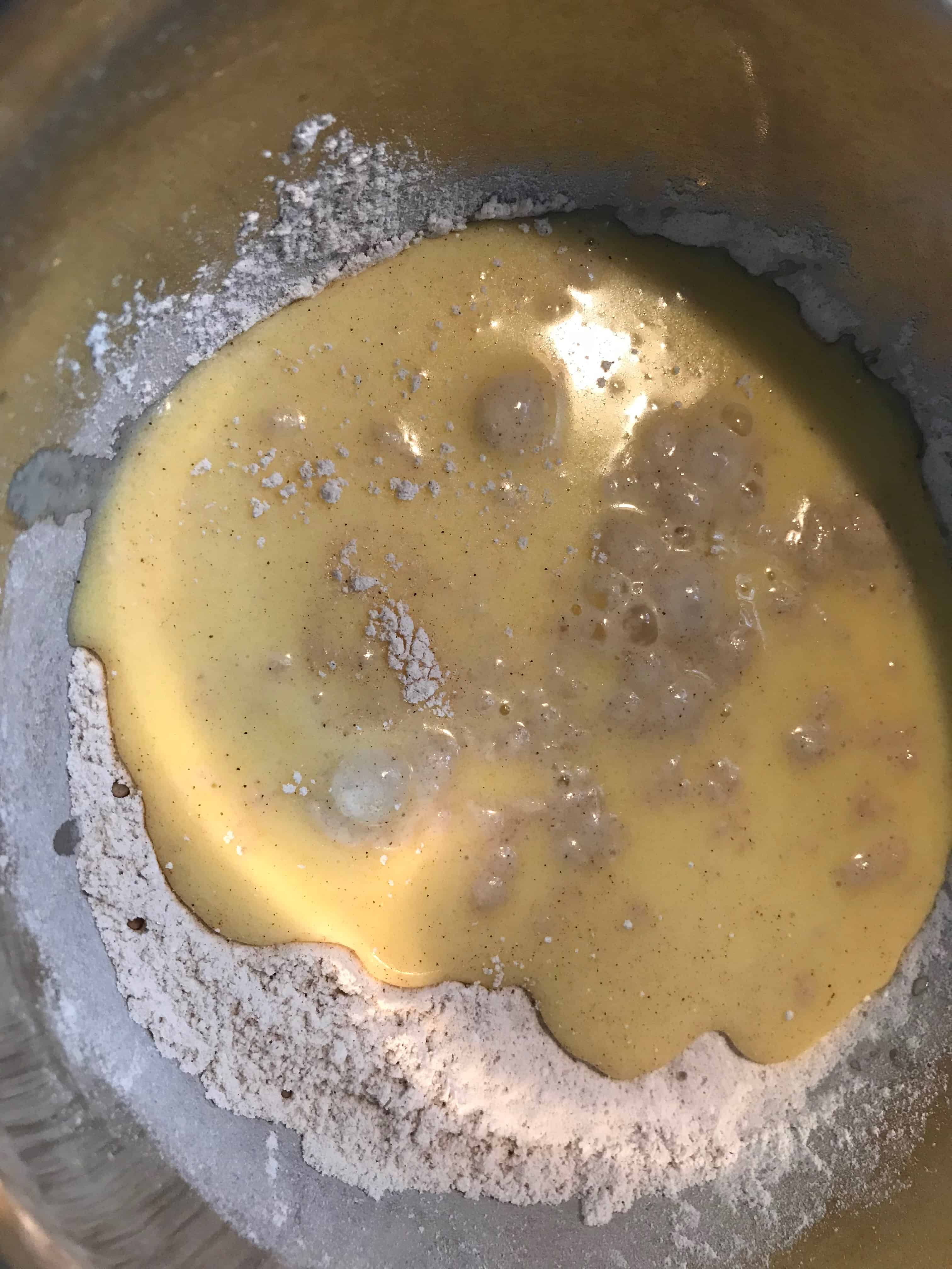 Combined wet and dry waffle mix