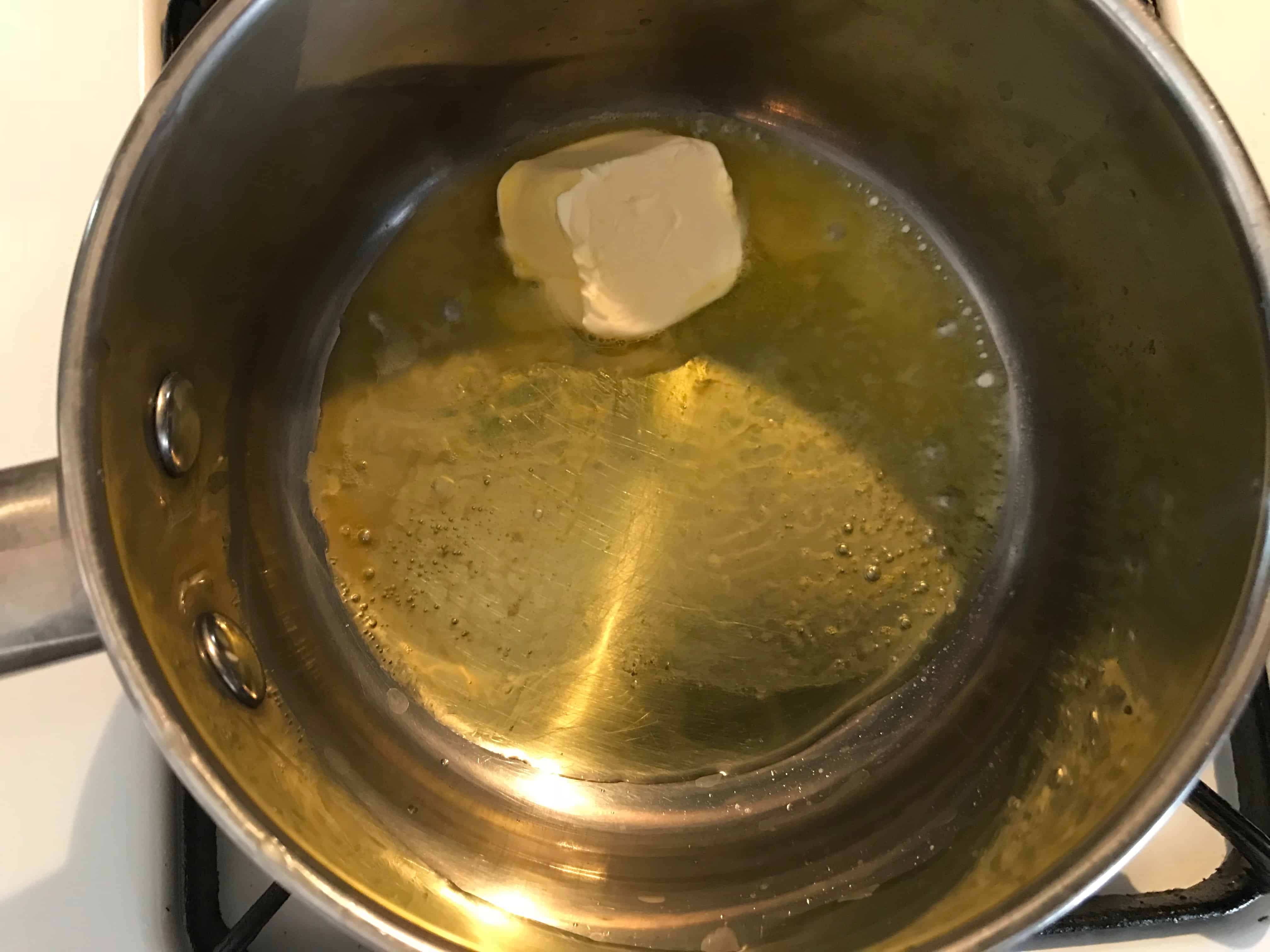 Melted butter in pot