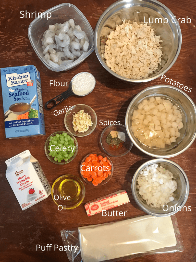 Seafood Pot Pie Ingredients