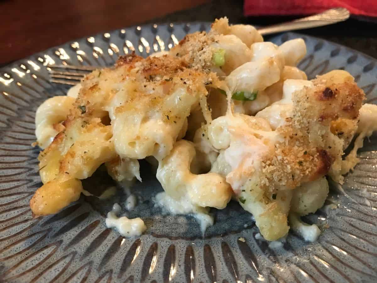 Lobster mac and cheese plated