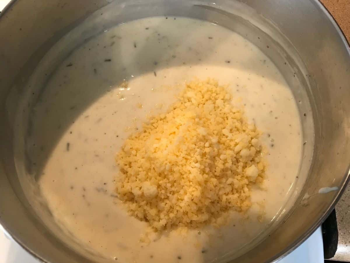 Cheese added to béchamel