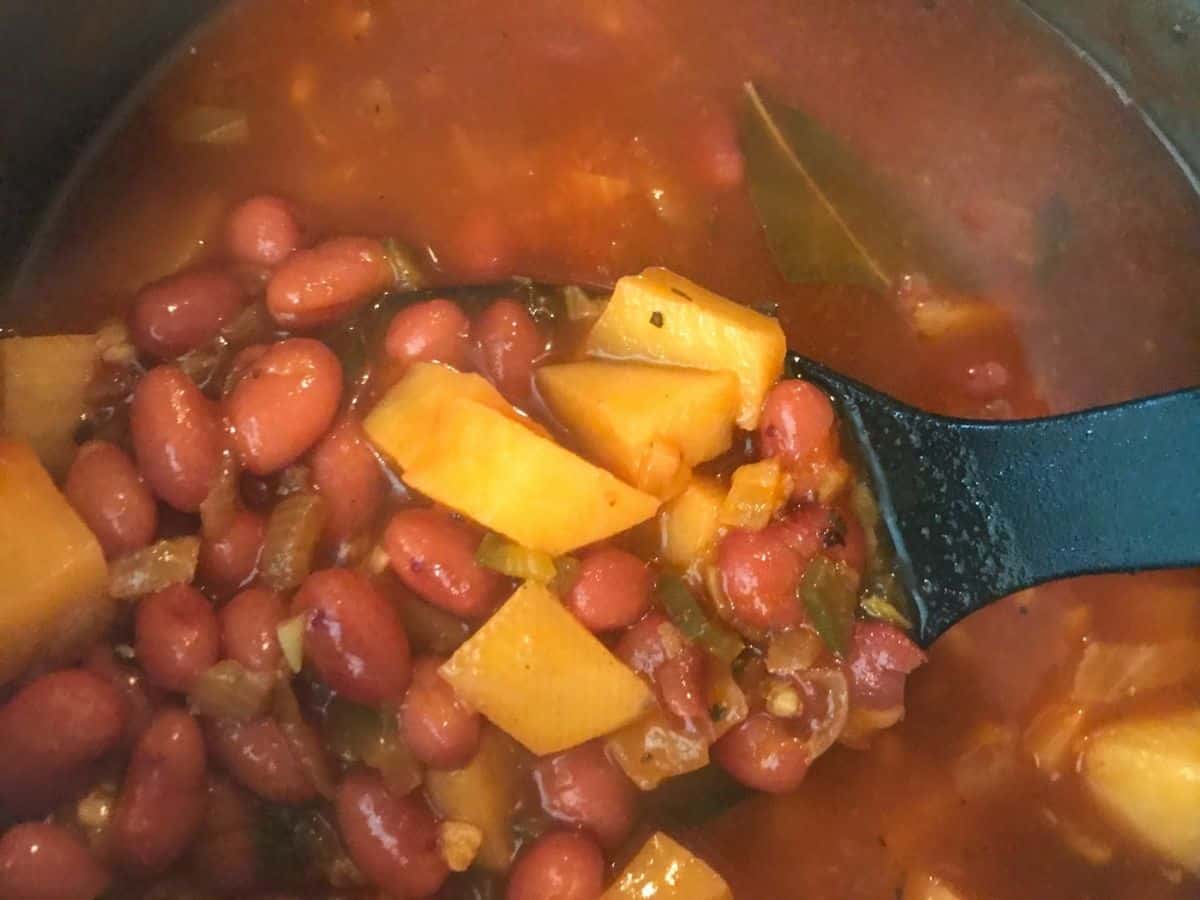 Puerto Rican style red beans complete