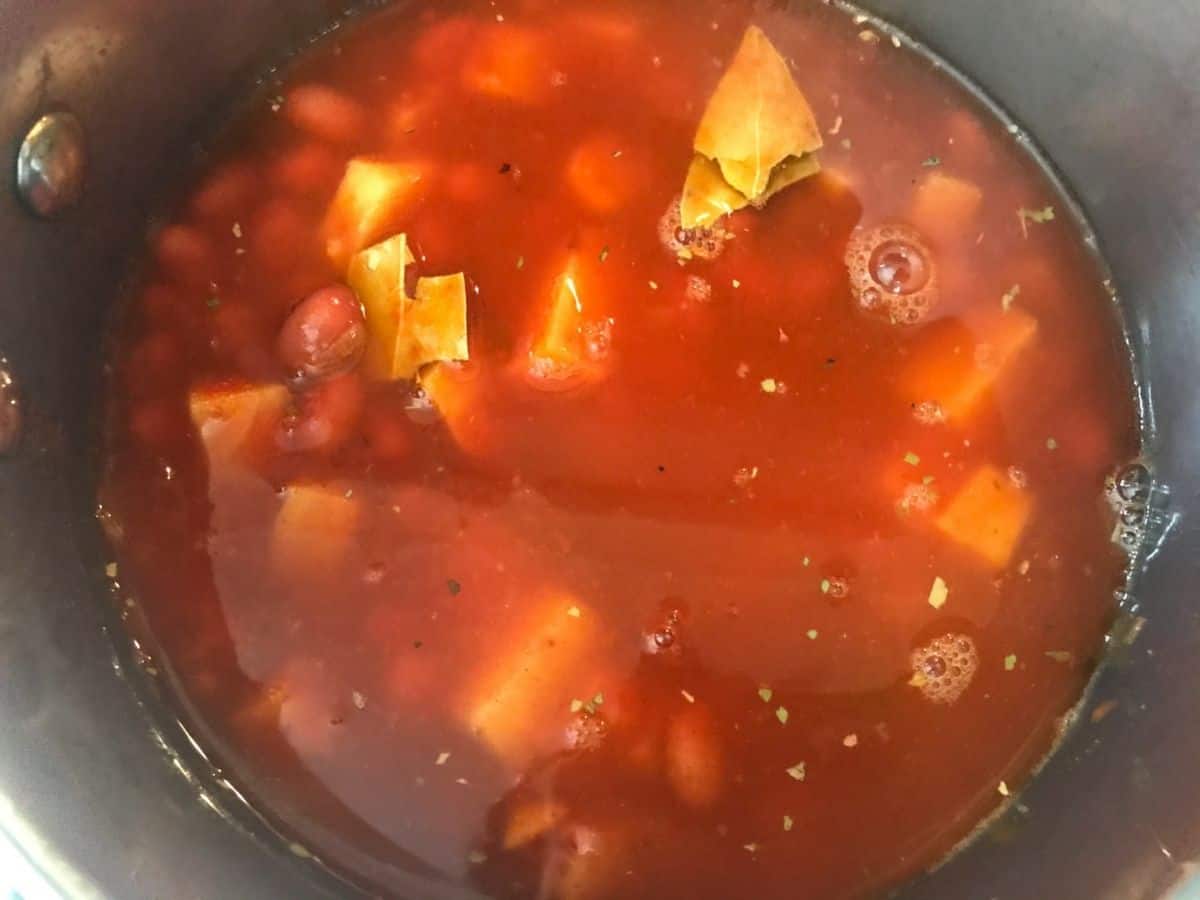 Water added to pot of red beans ingredients