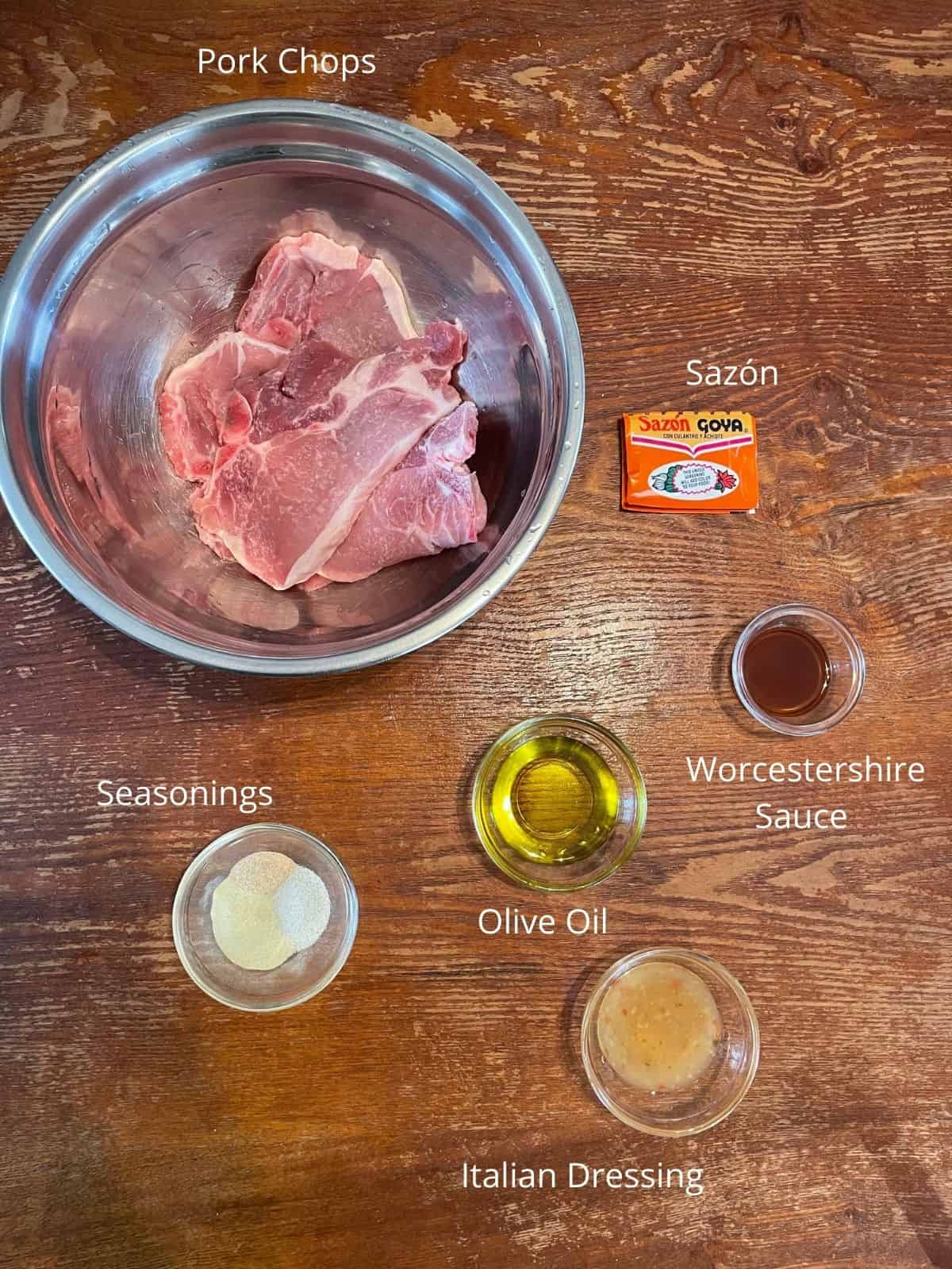 Puerto Rican pork chops ingredients