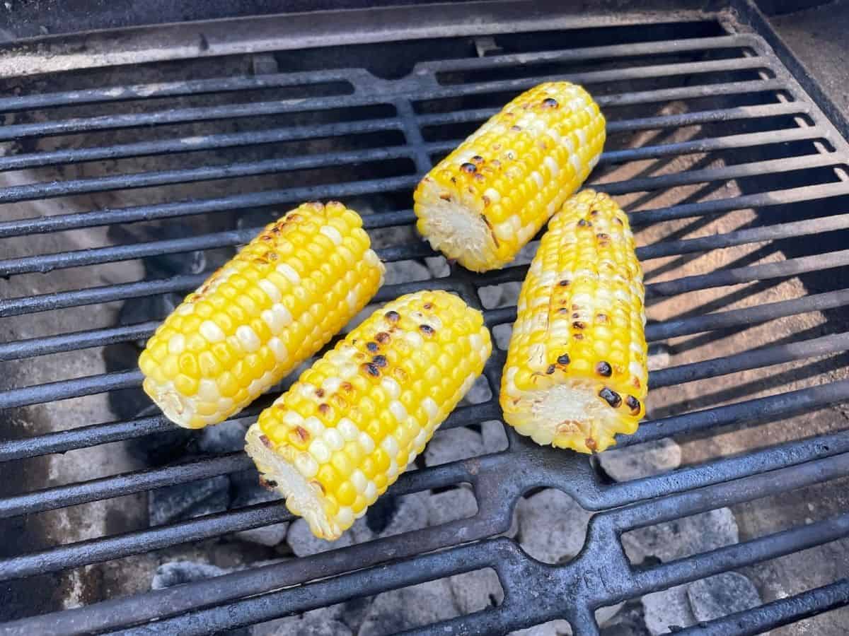 corn charring on the grill