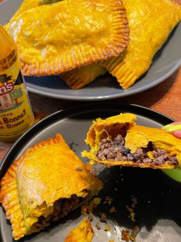 spicy Jamaican beef patties feature image