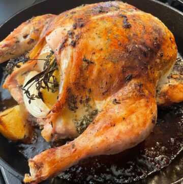 garlic herb butter roasted chicken feature image