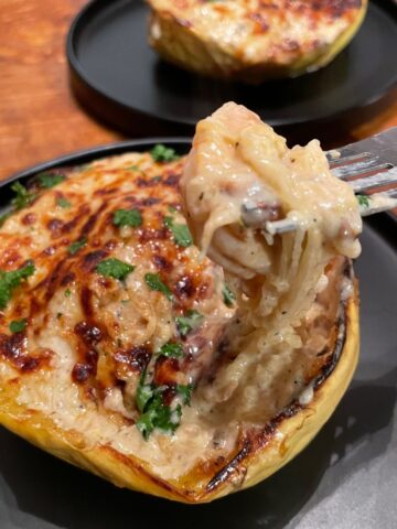 spaghetti squash shrimp Alfredo feature image
